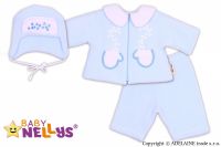 Kabátek, čepička a kalhoty Baby Nellys ®- sv. modrá, vel. 74