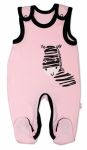 Kojenecké bavlněné dupačky Baby Nellys, Zebra - růžové, vel. 62