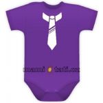 Baby Dejna Body kr. rukávek s potiskem kravaty - fialové, vel. 74
