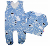 Baby Nellys  2-dílná sada, bavlněné dupačky s košilkou Medvídek, modrá, vel. 62