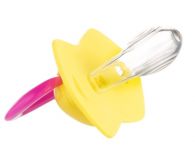 Canpol Babies 2 ks symetrických silikonových dudlíků, 6-18m, Neon Love Baby, růžovo, žluté