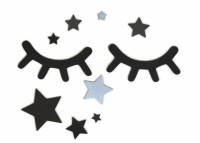 Adam Toys Dekorace na zeď - Spící očka s hvězdičkami, modré