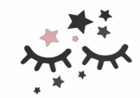 Adam Toys Dekorace na zeď - Spící očka s hvězdičkami, růžové