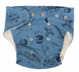Mamatti Látková plenka EKO sada - kalhotky + 2 x plenka, Vesmír, vel. 5 - 14 kg, modrá