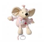 Plyšová hračka s hracím strojkem Baby Ono Myška růžová 31cm 35226