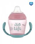 Canpol babies Nevylévací hrníček Sea Life - růžový
