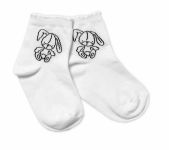 Baby Nellys Bavlněné ponožky Cutte Bunny - bílé