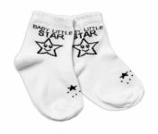 Baby Nellys Bavlněné ponožky Baby Little Star - bílé, vel. 104/116