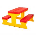 Dětský zahradní nábytek - Stůl a lavičky červeno-žlutý 26915