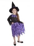 Dětský kostým čarodějnice s netopýry a kloboukem (S)