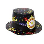 Papírový klobouk černý HAPPY NEW YEAR 12 ks v boxu