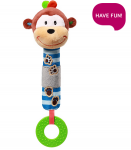BabyOno Plyšová hračka s pískátkem a kousátkem Opička George