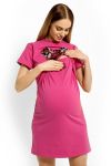Be MaaMaa Těhotenská, kojící noční košile Minnie - růžová L/XL Skladem u nás