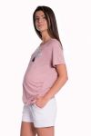 Be MaaMaa Těhotenské,bavlněné kraťasy s odpáratelným pásem - bílé