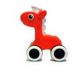 Tulimi Edukační hračka, tahací Maxi Žirafka, 15,3 x 18,3 cm - oranžová