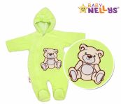 BABY NELLYS Zimní kombinézka/overálek Teddy Bear- zelená