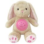 Plyšový usínáček králíček s projektorem Baby Mix růžový 37216