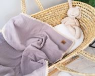 Baby Nellys Luxusní dvouvrstvá mušelínová dětská deka, 75 x 100 cm, šedá  Skladem u nás 