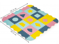 ECO TOYS Dětské pěnové puzzle 121,5x121,5 hrací deka, podložka Tvary, 37 dílů Skladem u nás