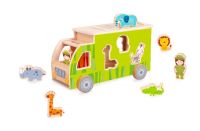 Vkládačka dřevěné auto se zvířaty