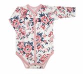Body dl. rukáv zap. uprostřed Baby Nellys - Anglická Růže, vel. 68