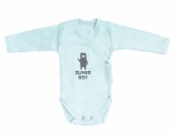 Mamatti Kojenecké body dlouhý rukáv, zapínání bokem, Bear - mátové, vel. 56