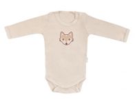 Mamatti Dětské body dlouhý rukáv, Baby Fox - béžová, vel. 86