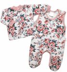 Baby Nellys  2-dílná sada, bavlněné dupačky s košilkou Anglická Růže, vel. 68