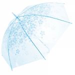 Tulimi Dětský průhledný holový deštník Květinka - modrý