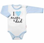 Body dlouhý rukáv Baby Nellys, I love mom &amp; dad, kluk, vel. 86