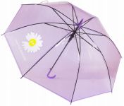 Tulimi Dětský průhledný holový deštník Kopretina - fialový