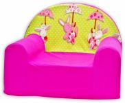 Dětské křesílko/pohovečka Nellys ® - Zajíček a deštník v růžové Skladem u nás 2ks