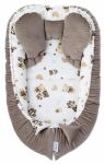 Belisima Oboustranné hnízdečko, kokon Velvet 55x75cm s polštářkem - Petit, hnědé