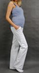 Be MaaMaa Těhotenské kalhoty s boční kapsou - bílá, vel. XXL