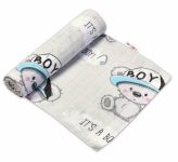 Baby Nellys Kvalitní bavlněná plenka - Tetra Premium, 70x80 cm - IT´S BOY, šedá