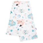 Flanelová plena s potiskem New Baby bílá zvířátka 45367