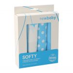 Látkové bavlněné pleny New Baby Softy s potiskem 70 x 70 cm 4 ks tyrkysovo-bílé 46902