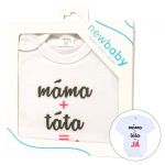 Body s potiskem New Baby máma plus táta rovná se JÁ - dárkové balení 47617