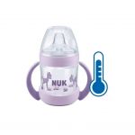 Kojenecká láhev na učení NUK Nature Sense s kontrolou teploty 150 ml fialová 48753