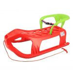 Plastové sáňky s opěradlem Baby Mix SNOW STAR červené 49311