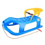 Plastové sáňky s opěradlem Baby Mix SNOW STAR modré 49310