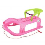 Plastové sáňky s opěradlem Baby Mix SNOW STAR růžové 49313