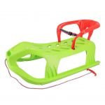 Plastové sáňky s opěradlem Baby Mix SNOW STAR zelené 49312