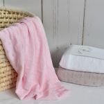 Baby Nellys Luxusní bambusová dětská pletená deka, 80 x100 cm, růžová