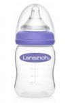 Plastová lahvička Lansinoh Natural Wave - 160 ml se savičkou, vel. S, fialová