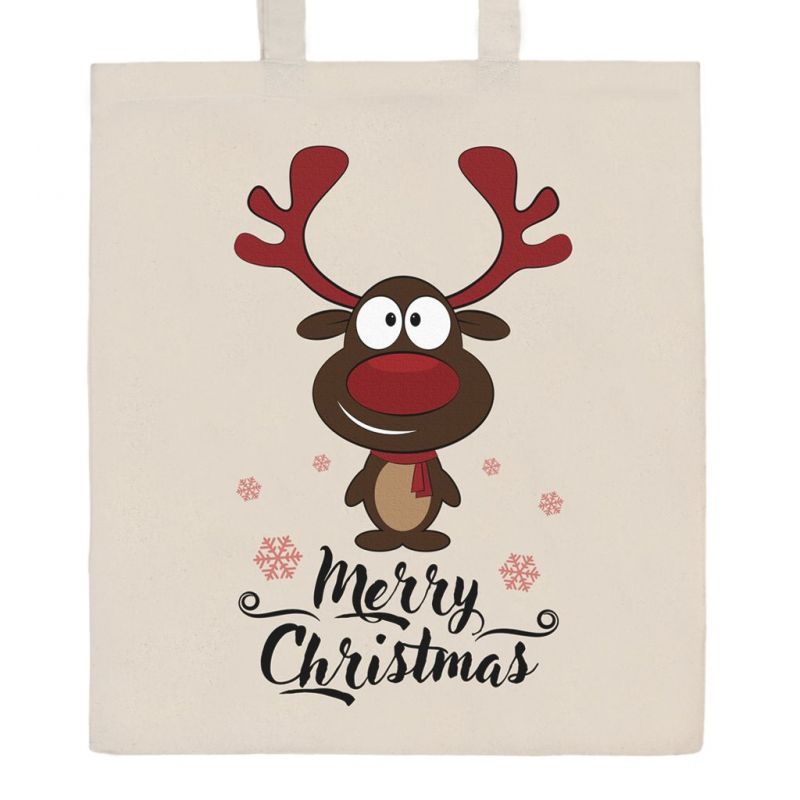 Bavlněná nákupní taška přírodní s potiskem New Baby Merry Christmas 36988
