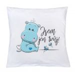 Polštář New Baby s potiskem Jsem jen tvůj! 40x40 cm tyrkysový 37137