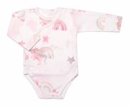 Kojenecké body dl. rukáv zapínání bokem Jednorožec, Mrofi, bílé, vel. 62
