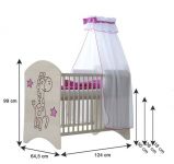 BabyBoo Dětská postýlka LUX Medvídek UŠÁČEK modrý 120x60cm