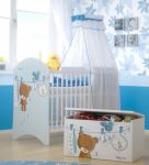 BabyBoo Dětská postýlka LUX Medvídek UŠÁČEK modrý 120x60cm